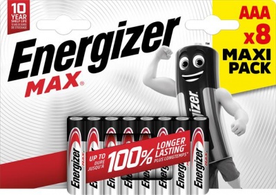 Batéria, AAA mikrotužková, 8 ks, ENERGIZER "Max"