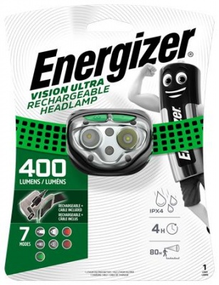 Lampa na hlavu, 4 LED, vstavaná batéria, ENERGIZER "Vision Ultra"