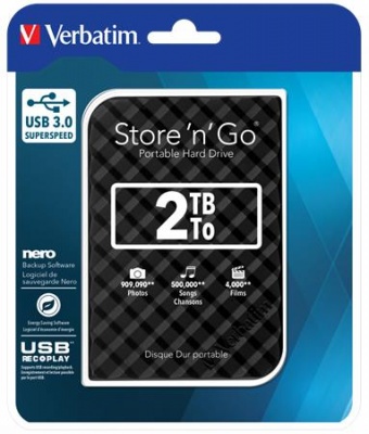 2,5" HDD (pevný disk), 2TB, USB 3.0, VERBATIM "Store n Go", čierna