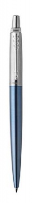 Guľôčkové pero, 0,7 mm, strieborný klip, Waterloo modré telo pera, PARKER, "Royal Jotter", modré