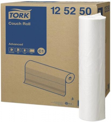 Papierová podložka na lôžka, 2-vrstvová, 132 útržkov, C1 systém, Advanced, TORK, biela