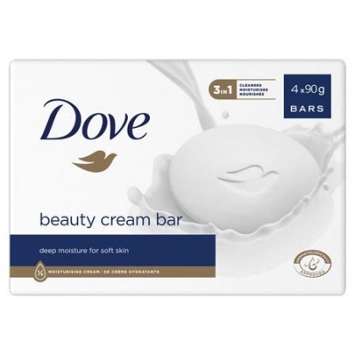 Mydlo, 4x90 g, DOVE "Beauty cream bar", starostlivosť o krásu