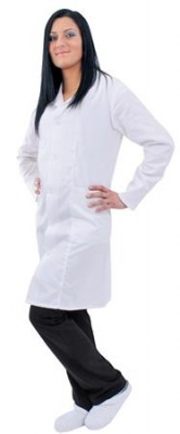 Plášť, dámsky, dlhý rukáv, 100% bavlna, veľkosť: XXL, biely