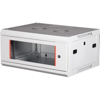 Rack skriňa, nástenná, 19", 4U, v demonte, LANDE "PROlineB", sivá