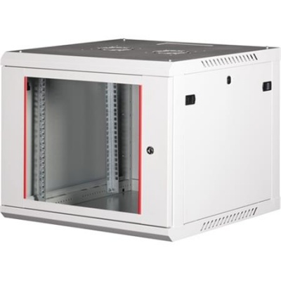 Rack skriňa, nástenná, 19", 9U, v demonte, LANDE "PROlineB", sivá