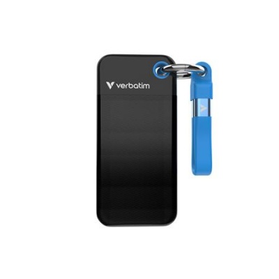 SSD (externá pamäť), 1TB, USB 3.2 Gen2, VERBATIM "Pocket SSD", čierna/modrá