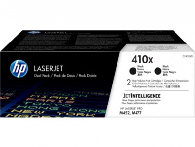 CF410XD toner pre Color LaserJet Pro M452, M477 tlačiarne, HP, 410X, čierny, 2*6,5k