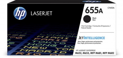 CF450A Laserový toner k tlačiarňam Color LaserJet M681, M682, HP 655A, čierna, 12,5k