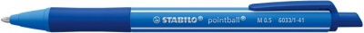 Guľôčkové pero, 0,5 mm, stláčací mechanizmus, STABILO "Pointball Colorful", ultramarin