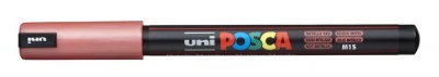 Dekoračný popisovač, 0,7 mm, UNI "Posca PC-1MR", metalická červená