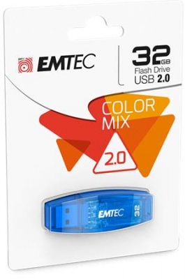 USB kľúč, 32GB, USB 2.0, EMTEC "C410 Color", modrá