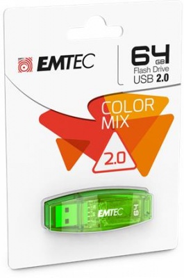 USB kľúč, 64GB, USB 2.0, EMTEC "C410 Color", zelená