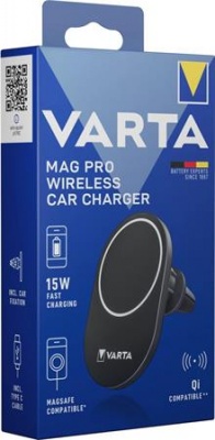 Držiak a nabíjačka do auta, Qi/USB-C PD, 15W, VARTA "Mag Pro"