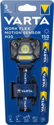 Lampa na hlavu, 3 LED, 3xAAA, pohybový senzor, VARTA " Work Flex H20"