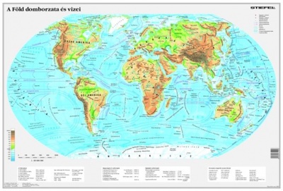 Podložka na stôl, obojstranná, STIEFEL  "Föld domborzata/ Mapa sveta" - výrobok v MJ