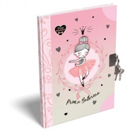 Pamätníček, so zámkom, A5, tvrdá obálka, LIZZYSULI, "Tiny Dancer, Lovely Ballerina"