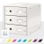 Zásuvkový box, polaminovaný kartón, 3 zásuvky, LEITZ "Click&Store", biela