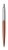 Guľôčkové pero, 0,7 mm, strieborný klip, Chelsea oranžové telo pera, PARKER, "Royal Jotter", modré